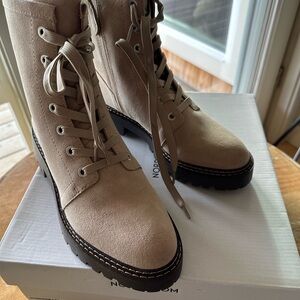 Nordstrom Beige Lace-Up Women's Boots